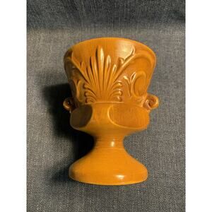 Vintage Haeger Pottery Pedestal Planter in Golden Brown USA Art Deco MCM 6.5”
